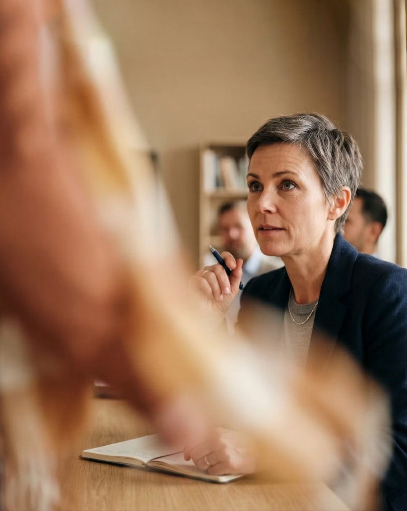 Professionnel des opérations lors d’une conversation au bureau