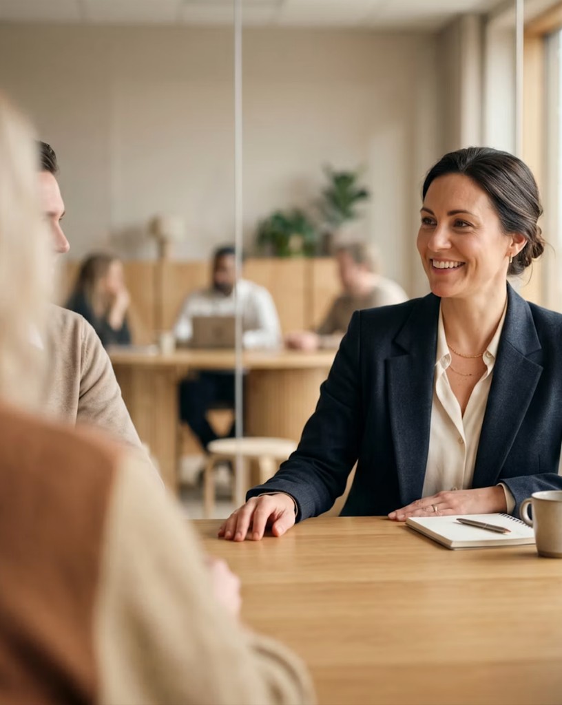 Équipe commerciale et marketing devant un écran