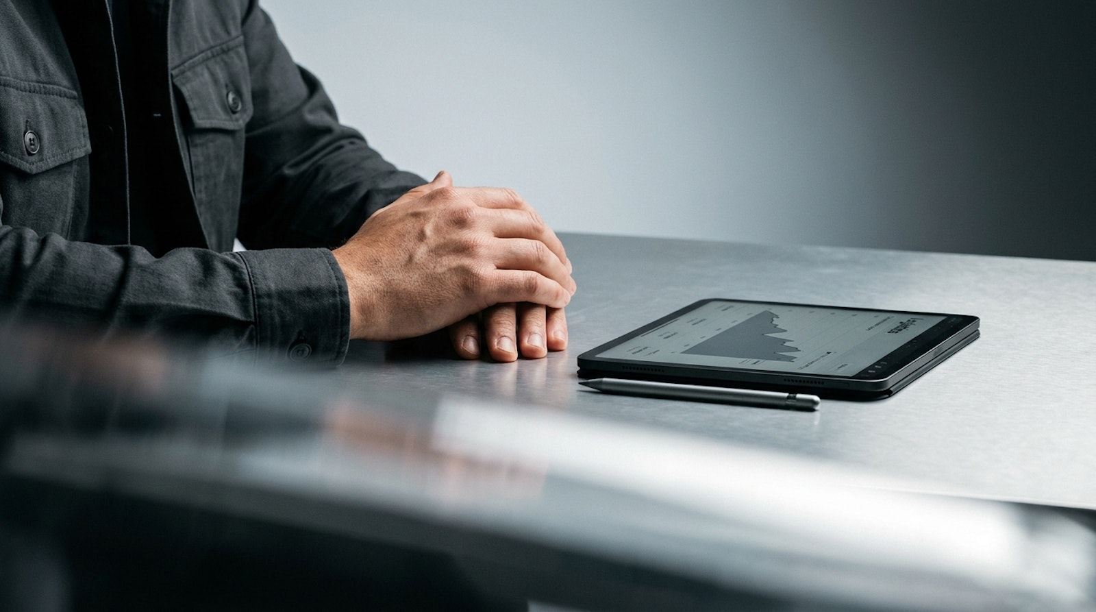 Person focused at work